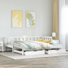 Sofa rozsuwana z szufladami, bez materaca, białe, 90x190 cm
