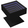 Stolik kawowy z LED czarny 50x50x45 cm, materiał drewnopochodny