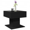 Stolik kawowy z LED czarny 50x50x45 cm, materiał drewnopochodny