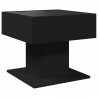 Stolik kawowy z LED czarny 50x50x45 cm, materiał drewnopochodny