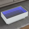 Stolik kawowy z LED, biały, 90x50x30cm, materiał drewnopochodny