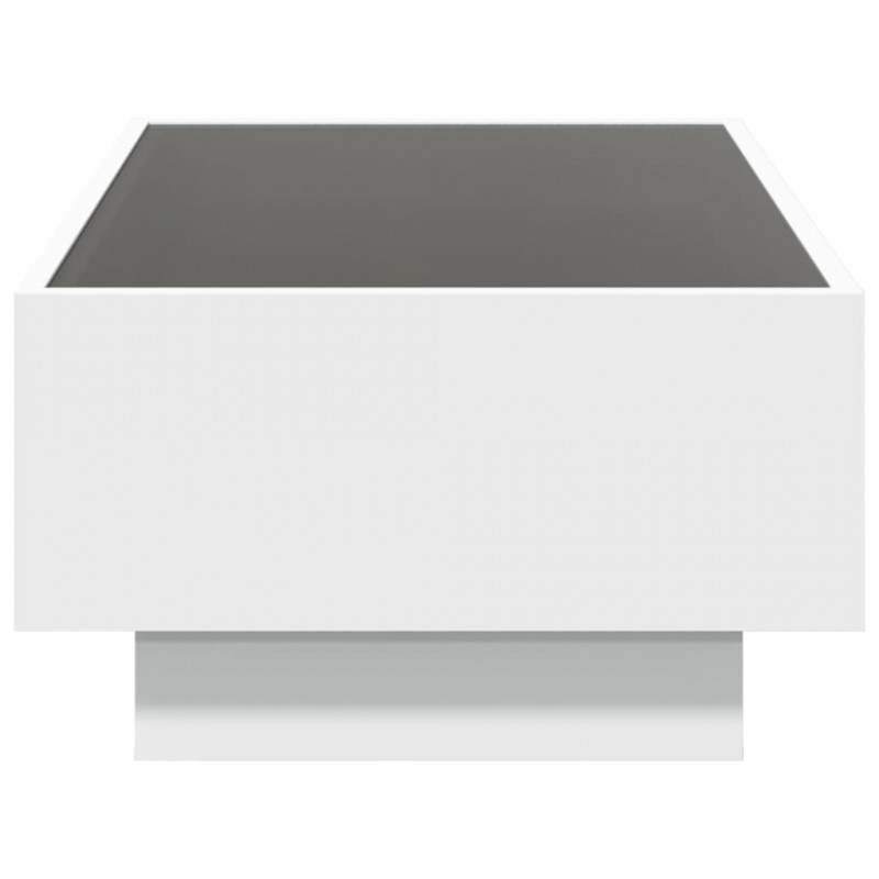 Stolik kawowy z LED, biały, 90x50x30cm, materiał drewnopochodny