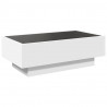Stolik kawowy z LED, biały, 90x50x30cm, materiał drewnopochodny