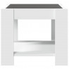 Stolik kawowy z LED, biały 53x53x45 cm, materiał drewnopochodny