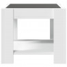 Stolik kawowy z LED, biały 53x53x45 cm, materiał drewnopochodny