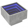 Stolik kawowy z LED Infinity, szarość betonu, 40x40x30 cm