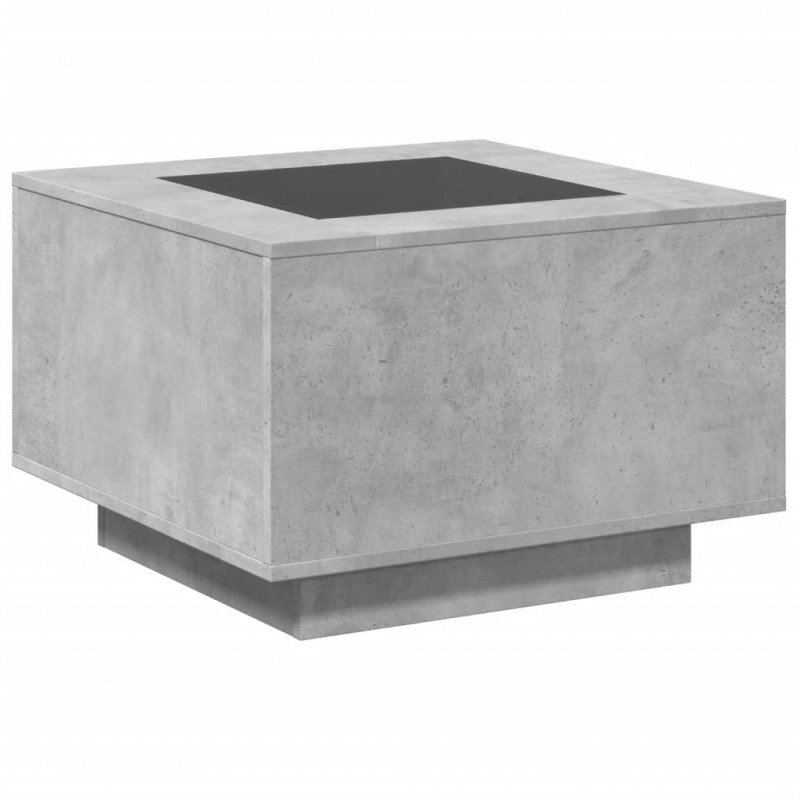 Stolik kawowy z LED, szarość betonu, 60x60x40 cm