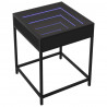 Stolik nocny z LED Infinity, czarny, 40x40x51 cm