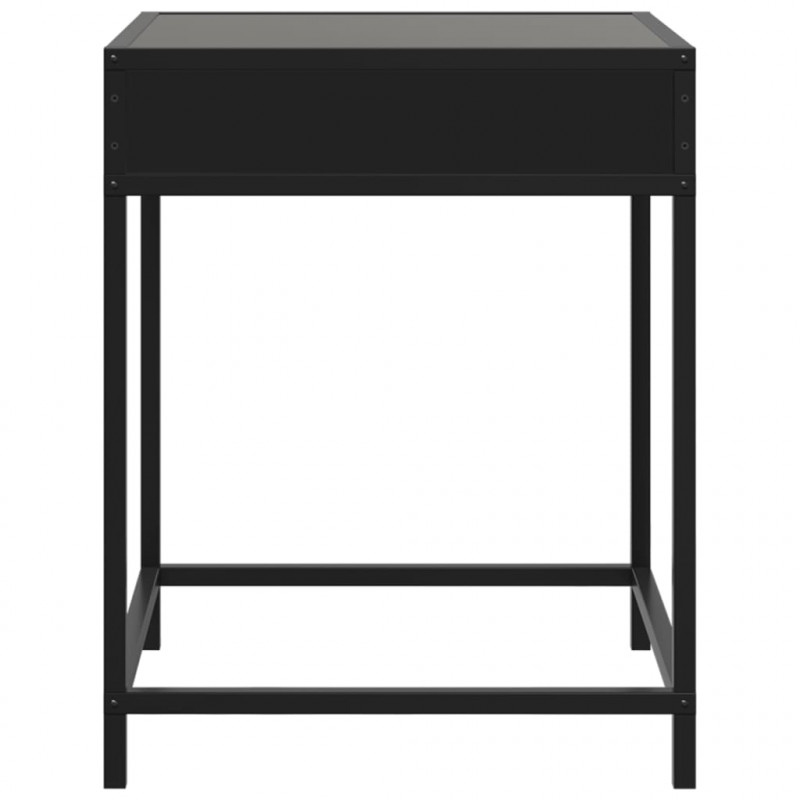 Stolik nocny z LED Infinity, czarny, 40x40x51 cm