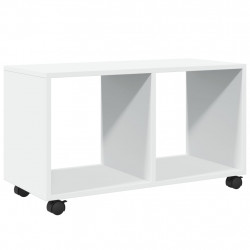 Szafka na kółkach, biała 72x33x42,5 cm, materiał drewnopochodny