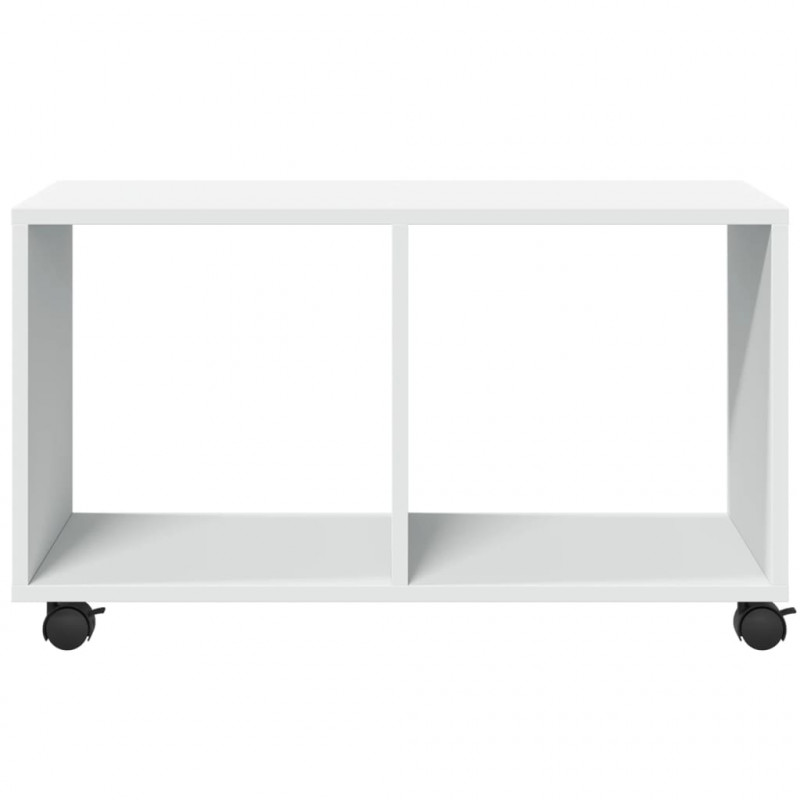 Szafka na kółkach, biała 72x33x42,5 cm, materiał drewnopochodny