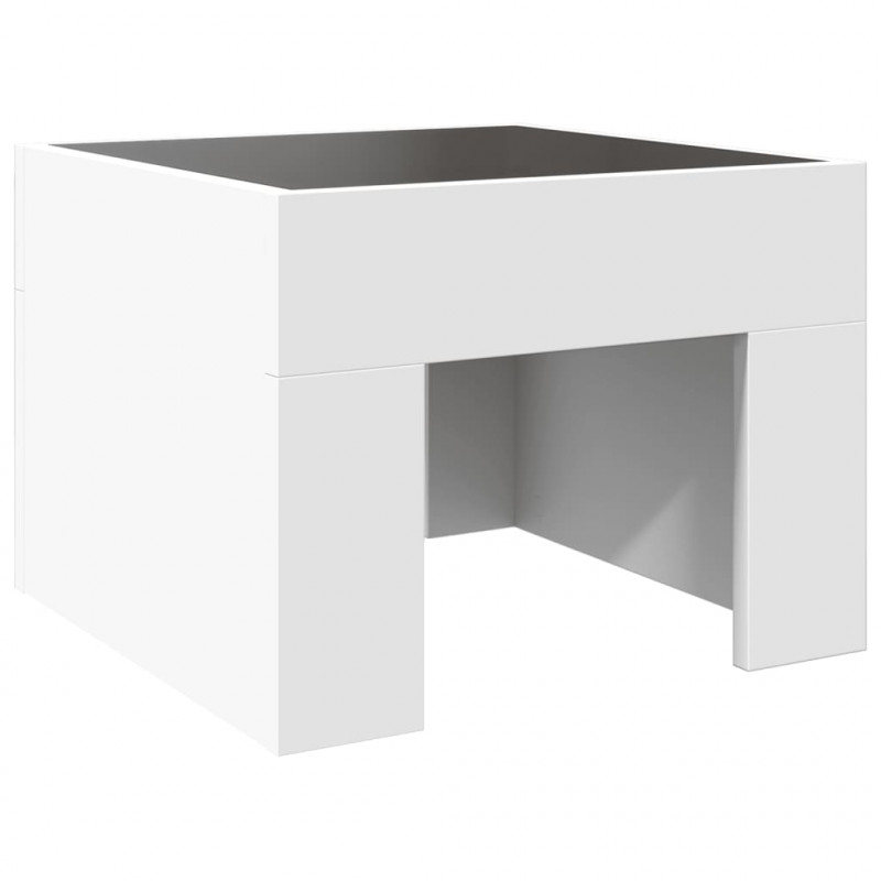 Stolik nocny z LED Infinity, biały, 40x40x30 cm