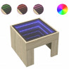 Stolik nocny z LED Infinity, dąb sonoma, 40x40x30 cm