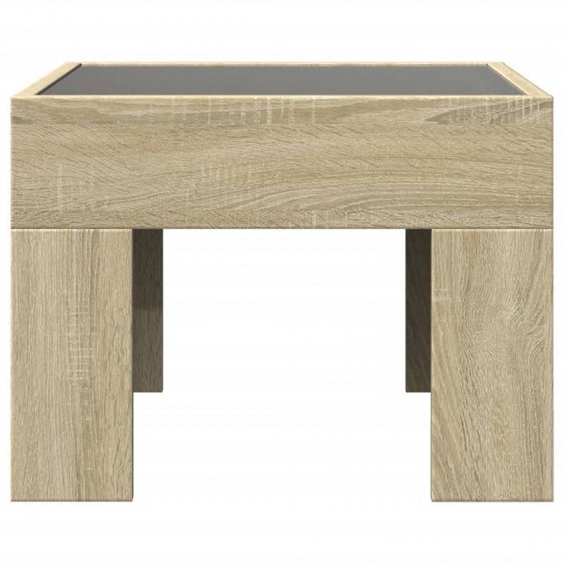 Stolik nocny z LED Infinity, dąb sonoma, 40x40x30 cm