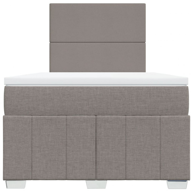 Łóżko kontynentalne z materacem, taupe, 120x190 cm, tkanina