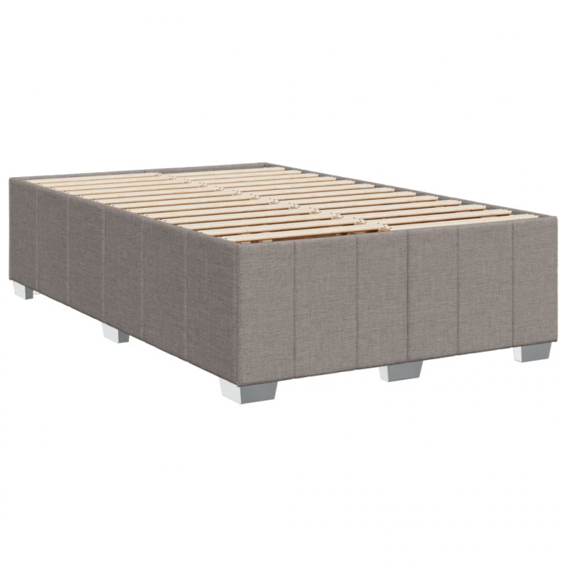 Łóżko kontynentalne z materacem, taupe, 120x190 cm, tkanina