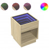 Stolik nocny z LED Infinity, dąb sonoma, 40x40x50 cm