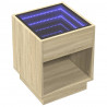 Stolik nocny z LED Infinity, dąb sonoma, 40x40x50 cm