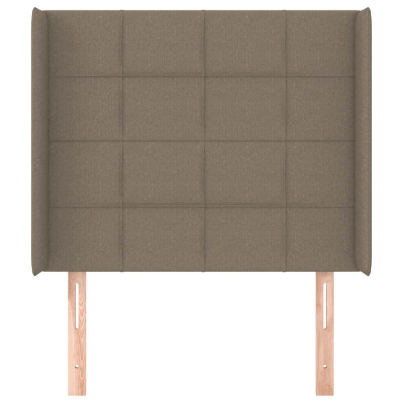 Zagłówek uszak, taupe, 93x16x118/128 cm, tkanina