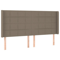 Zagłówek uszak, taupe, 183x16x118/128 cm, tkanina