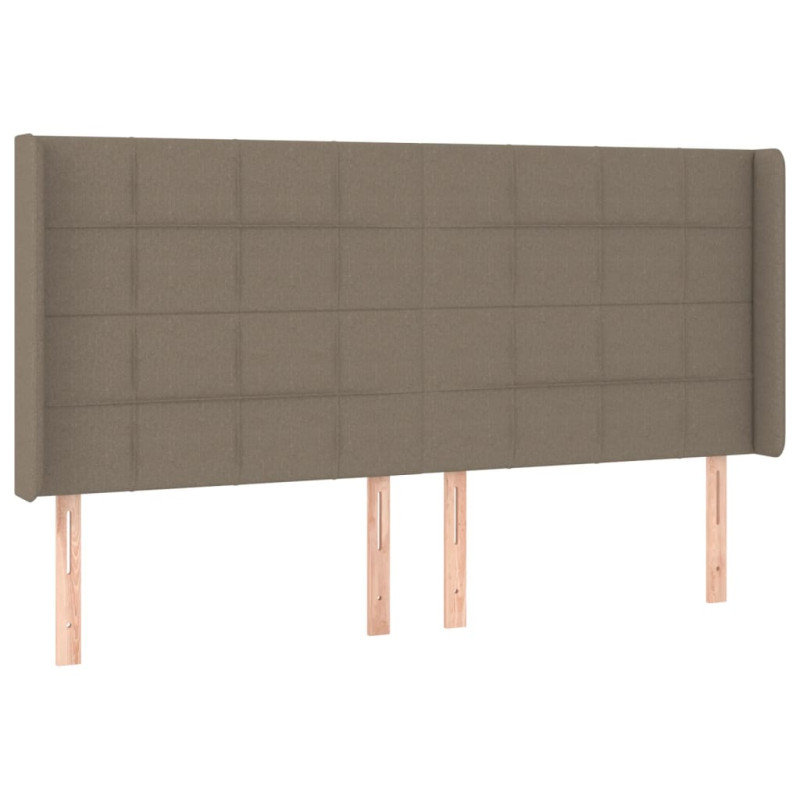 Zagłówek uszak, taupe, 183x16x118/128 cm, tkanina