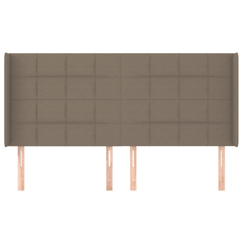 Zagłówek uszak, taupe, 183x16x118/128 cm, tkanina