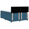 Łóżko kontynentalne z materacem, niebieskie, 160x200cm, aksamit