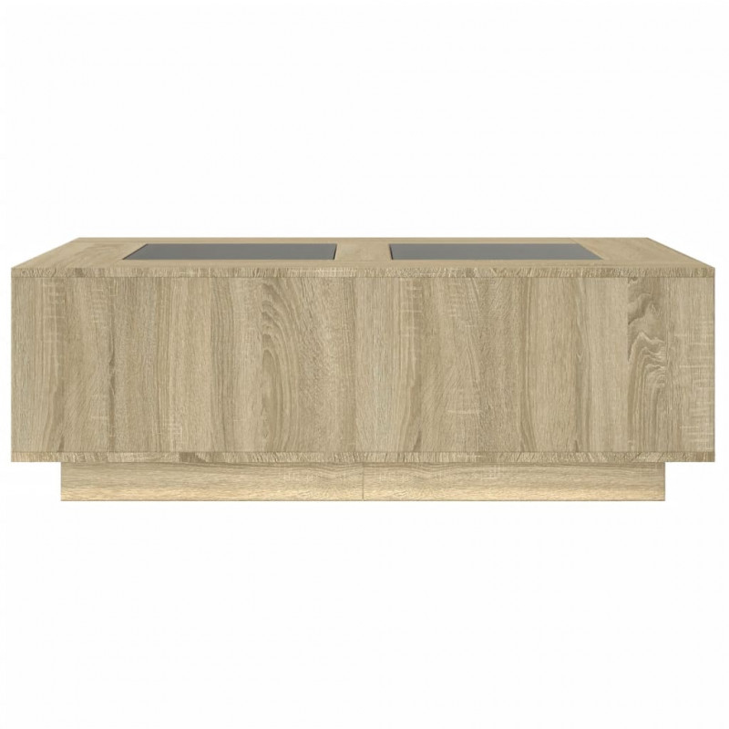 Stolik kawowy z LED Infinity, dąb sonoma, 116x69x40 cm