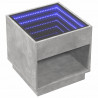 Stolik kawowy z LED Infinity, szarość betonu, 50x50x50 cm