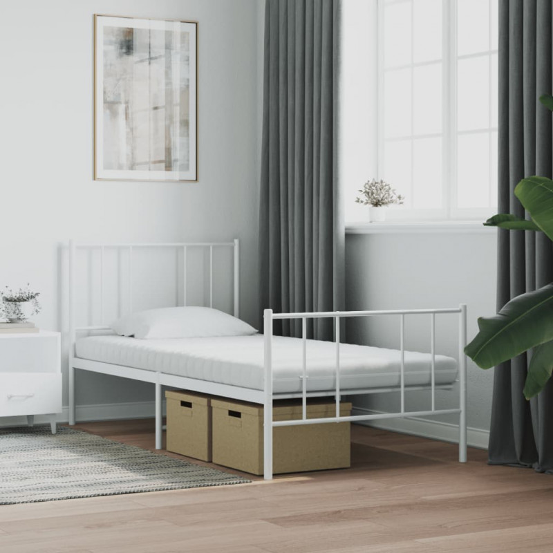 Materac piankowy, biały, 90x220 cm, 7-strefowy, twardość 20 ILD