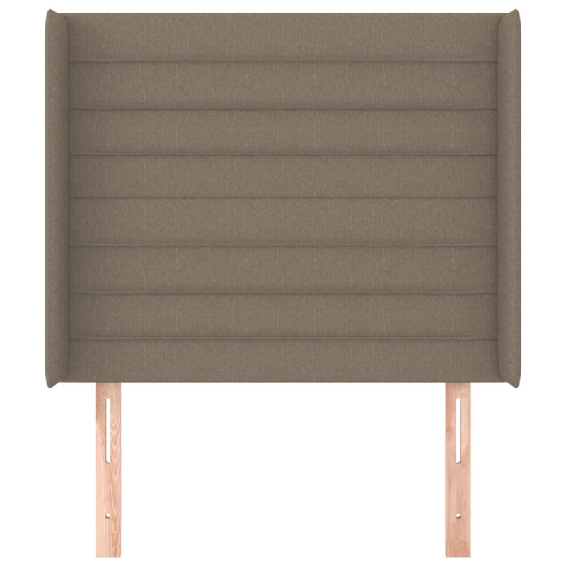 Zagłówek uszak, taupe, 93x16x118/128 cm, tkanina