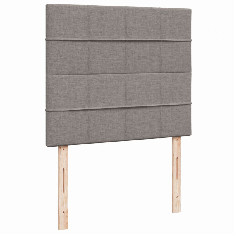 Łóżko kontynentalne z materacem, taupe, 120x190 cm, tkanina