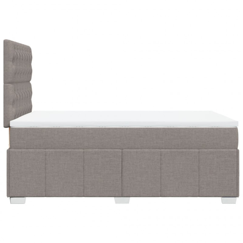 Łóżko kontynentalne z materacem, taupe, 120x190 cm, tkanina