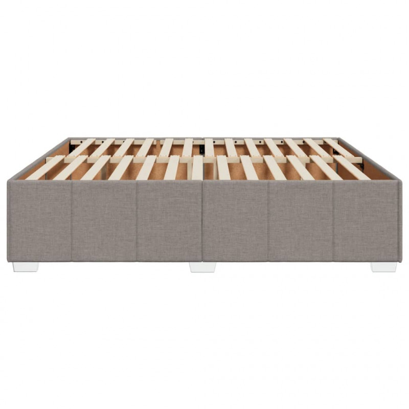 Rama łóżka bez materaca, taupe, 200x200 cm, obita tkaniną