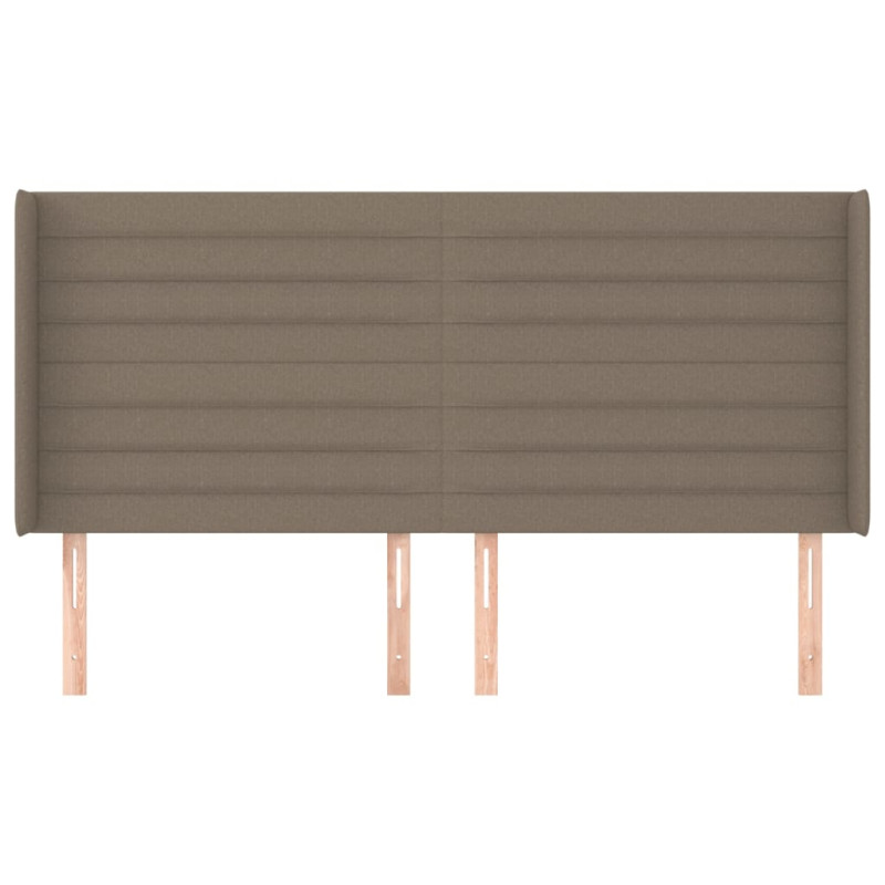 Zagłówek uszak, taupe, 203x16x118/128 cm, tkanina