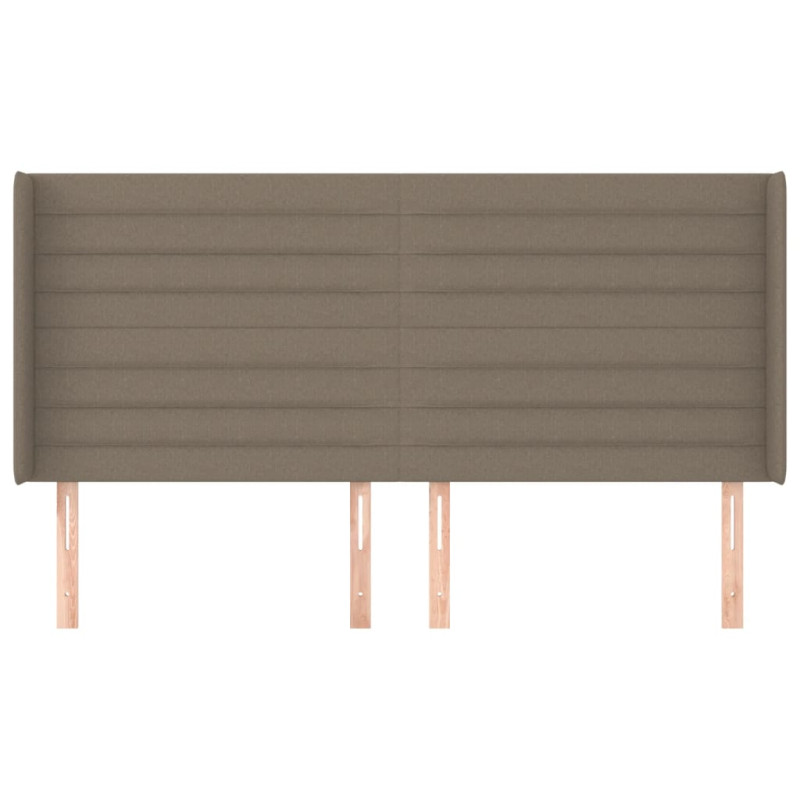 Zagłówek uszak, taupe, 183x16x118/128 cm, tkanina