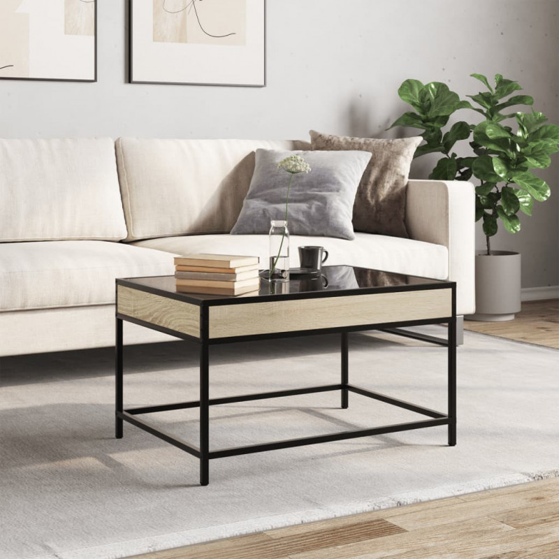 Stolik kawowy z LED Infinity, dąb sonoma, 70x50x41 cm