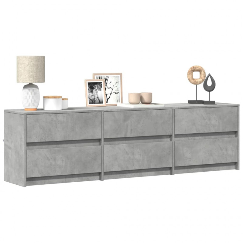 Szafka pod TV z LED, szarość betonu, 180x34x50 cm