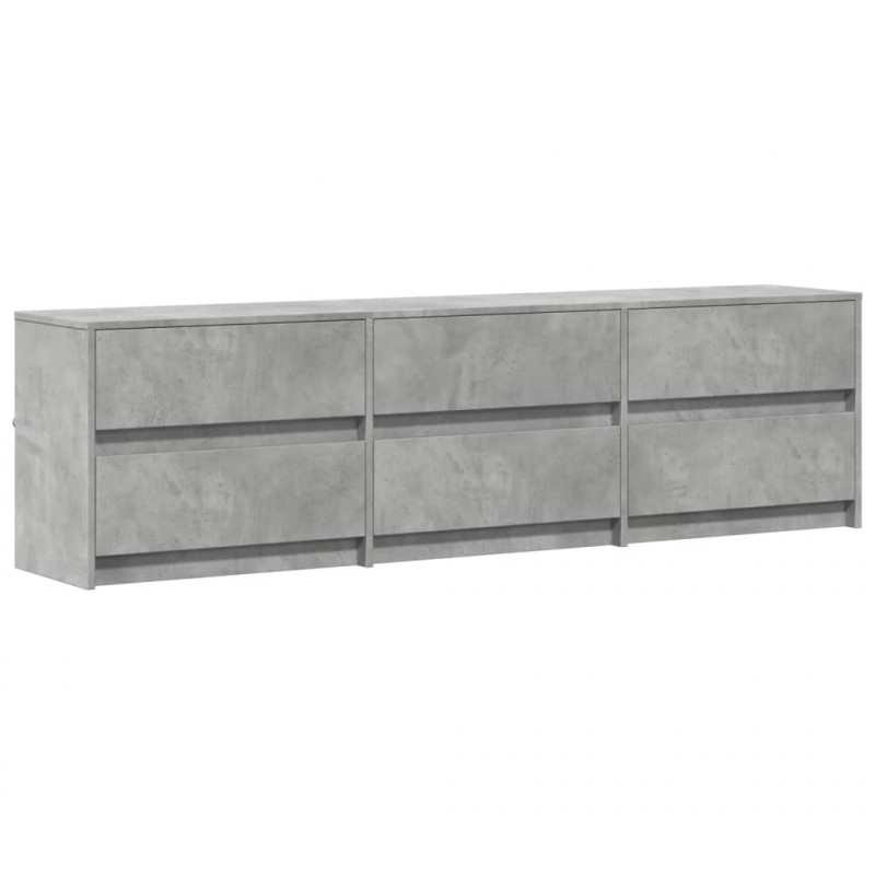 Szafka pod TV z LED, szarość betonu, 180x34x50 cm