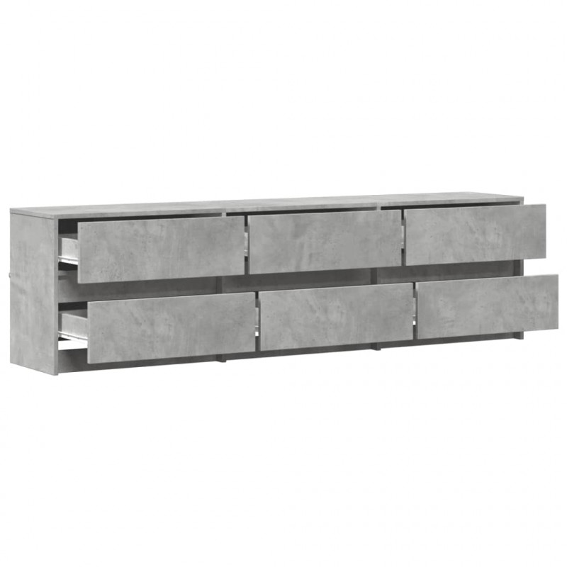 Szafka pod TV z LED, szarość betonu, 180x34x50 cm
