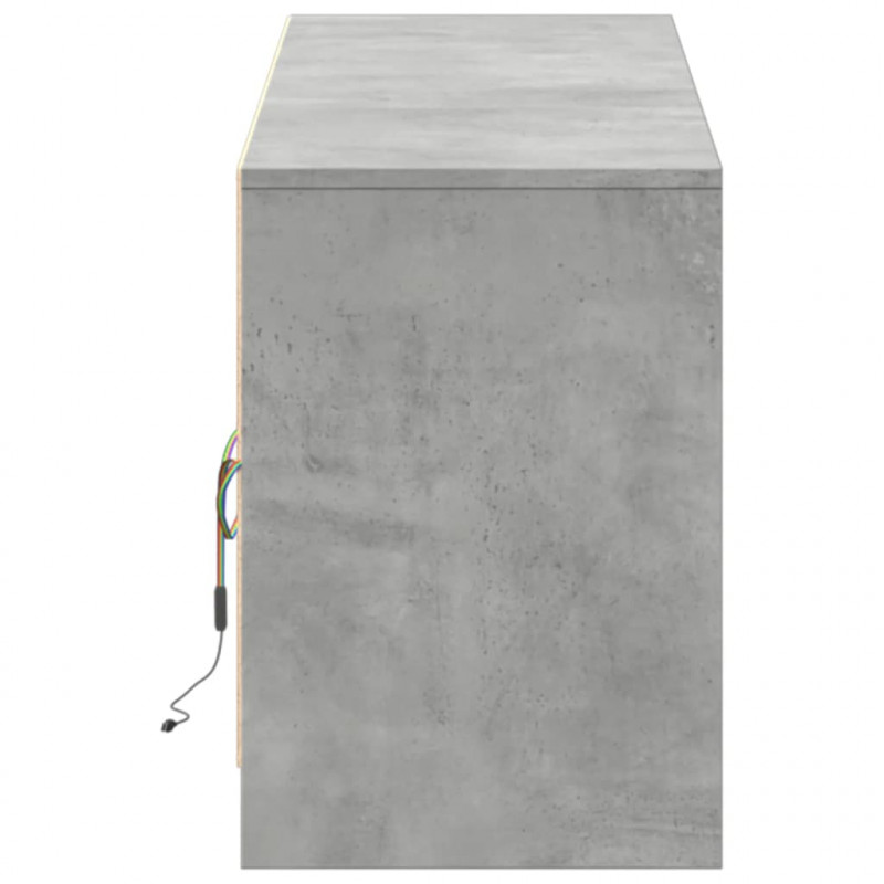 Szafka pod TV z LED, szarość betonu, 180x34x50 cm