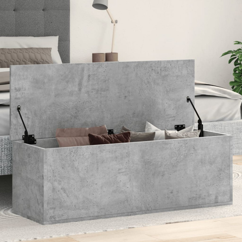 Skrzynia, szarość betonu, 102x35x35 cm, materiał drewnopochodny