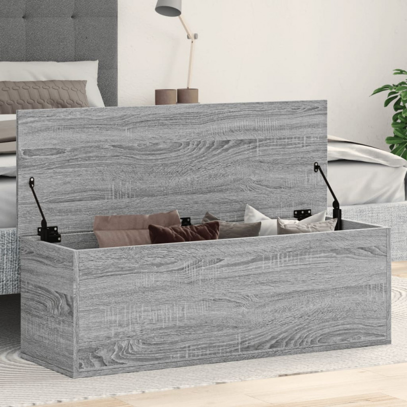 Skrzynia, szary dąb sonoma, 102x35x35, materiał drewnopochodny