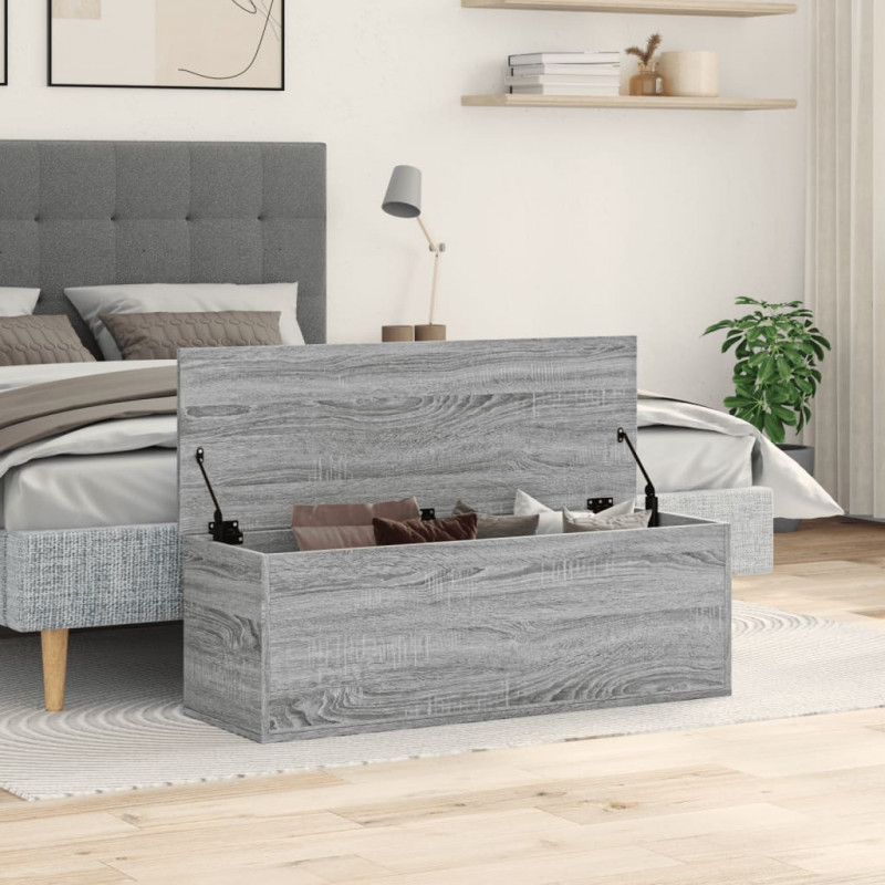Skrzynia, szary dąb sonoma, 102x35x35, materiał drewnopochodny