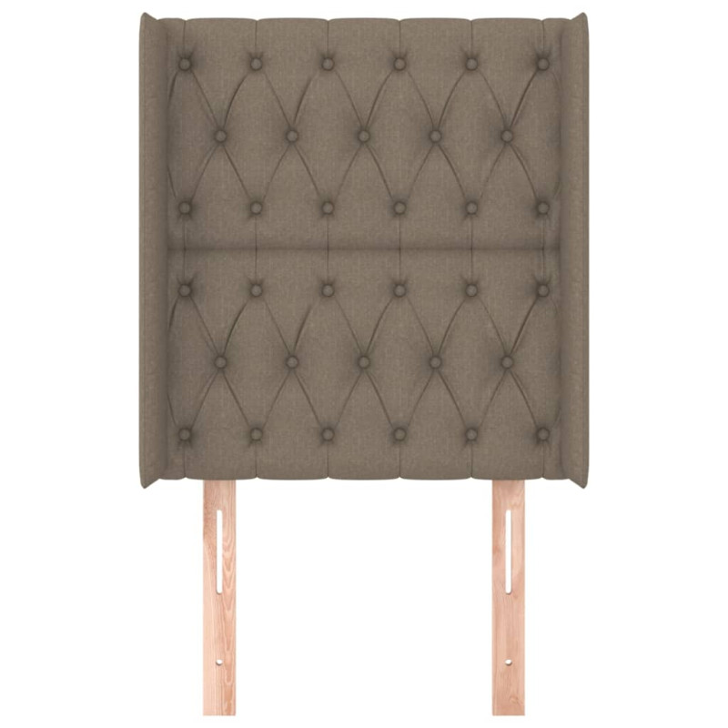 Zagłówek uszak, taupe, 83x16x118/128 cm, tkanina