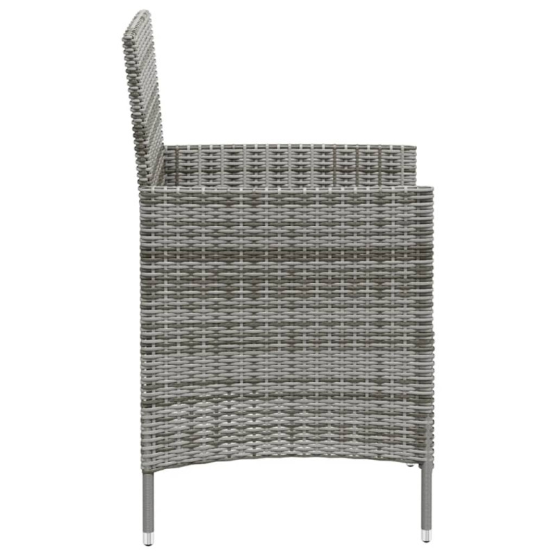 3-częściowy zestaw mebli ogrodowych + poduszki, rattan PE szary