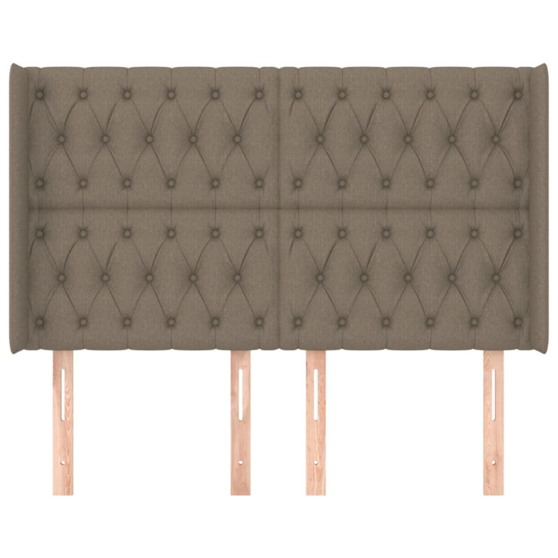 Zagłówek uszak, taupe, 147x16x118/128 cm, tkanina