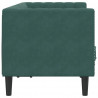 Sofa Chesterfield z wałkami, dwuosobowa, ciemnozielona, aksamit