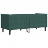 Sofa Chesterfield z wałkami, dwuosobowa, ciemnozielona, aksamit