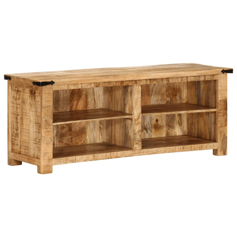 Szafka pod TV, 110x35x40 cm, surowe lite drewno mango